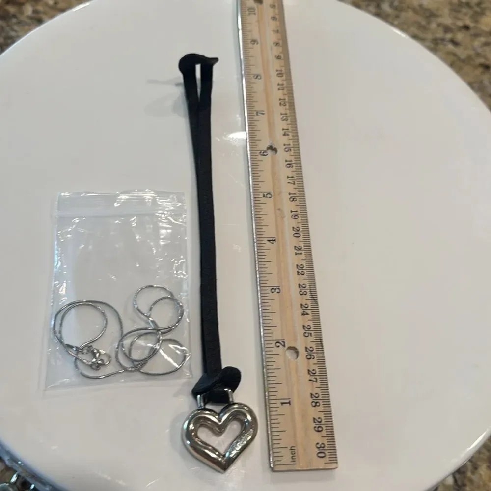 Brighton Silver Heart Pendant Necklace Bag‎ Charm - Picture 2 of 3